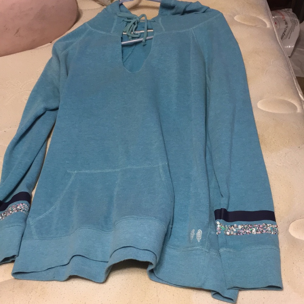 PINK blue hoodie